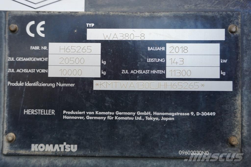 Komatsu WA 380-8  휠로우더