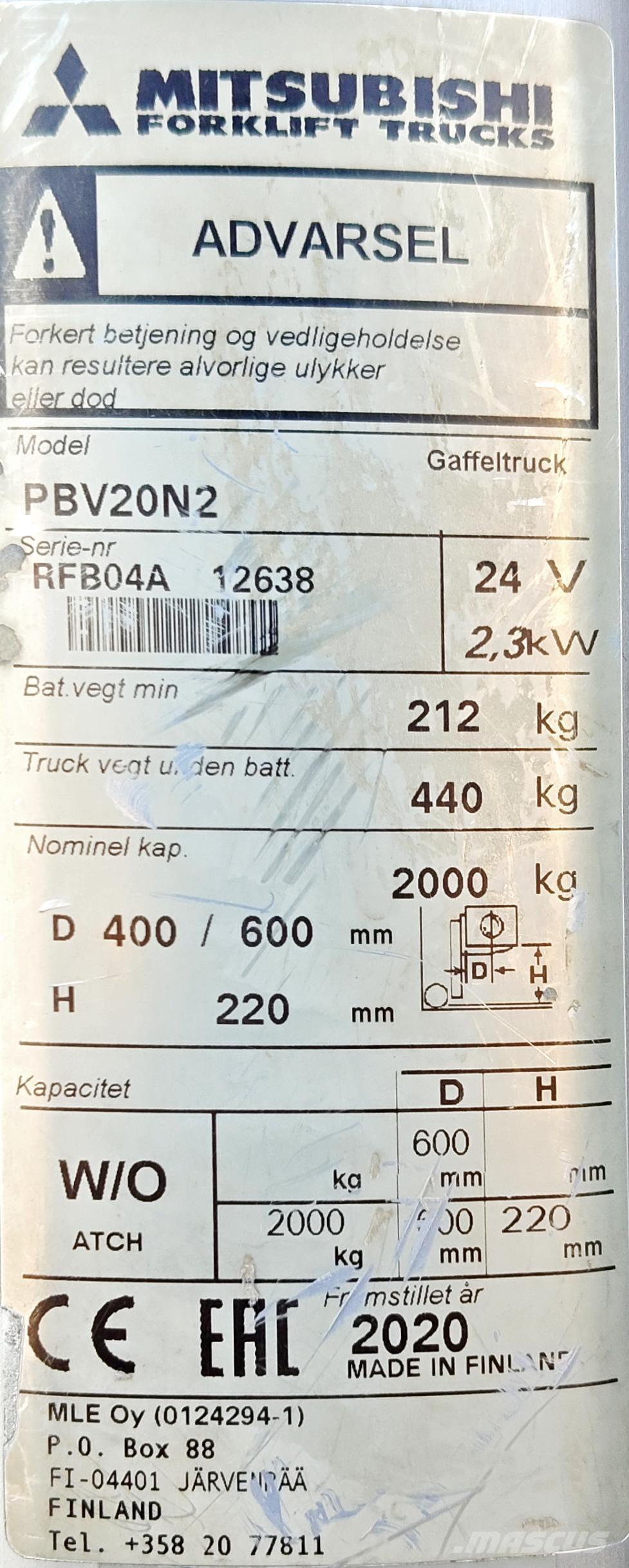 Mitsubishi PBV20N2 플랫폼 트럭
