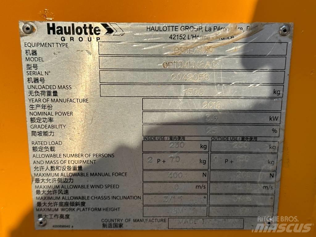 Haulotte OPTIMUM 8 가위형 리프트