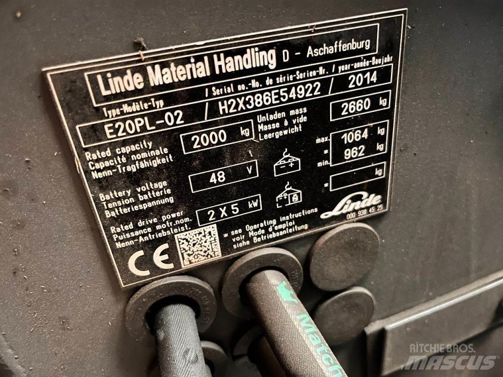 Linde E20PL-02 전동 지게차