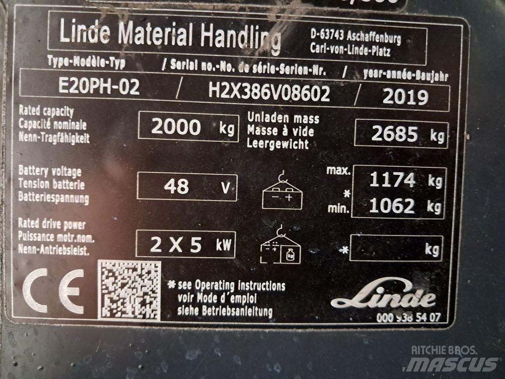 Linde E20PH-02 전동 지게차