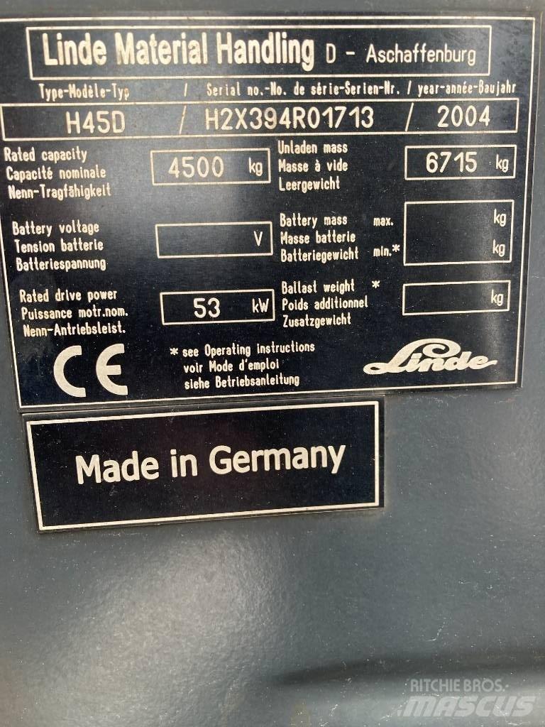Linde H45D/394-01 디젤 지게차