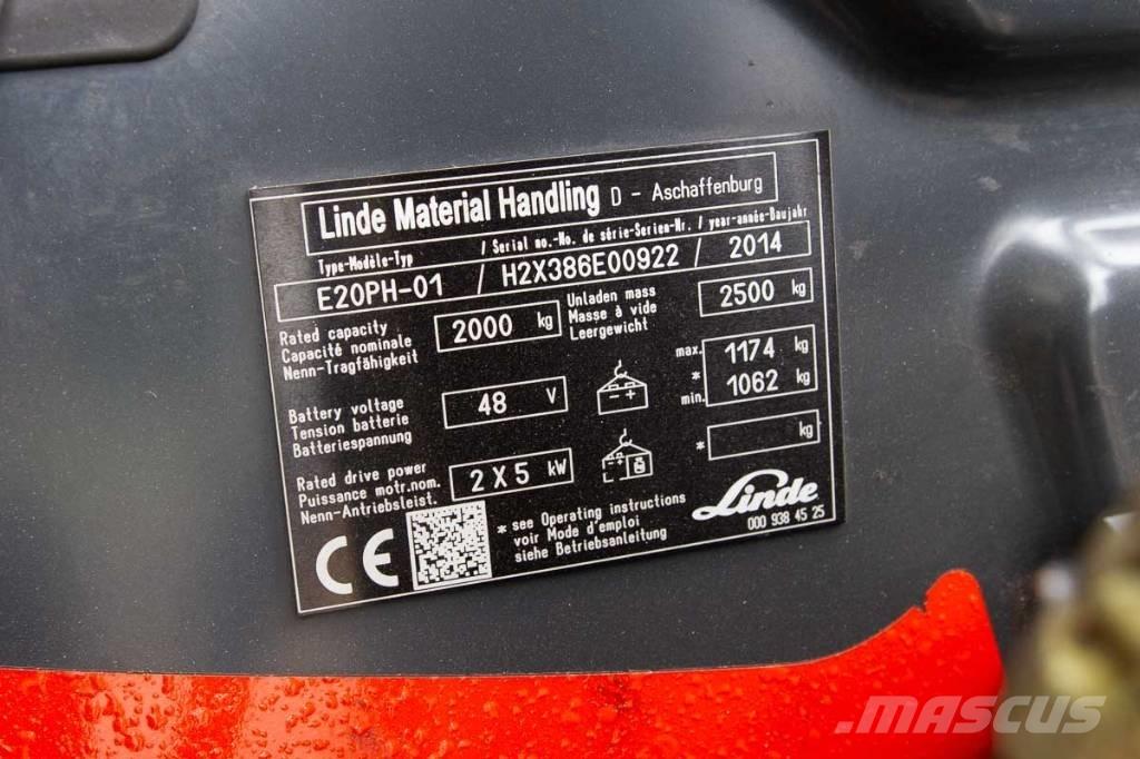 Linde E 20 전동 지게차