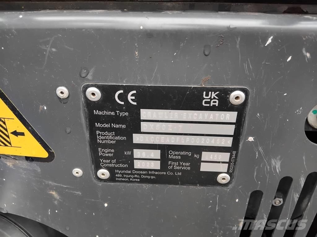 Develon DX 50 Z-7 소형 굴삭기 7톤 미만