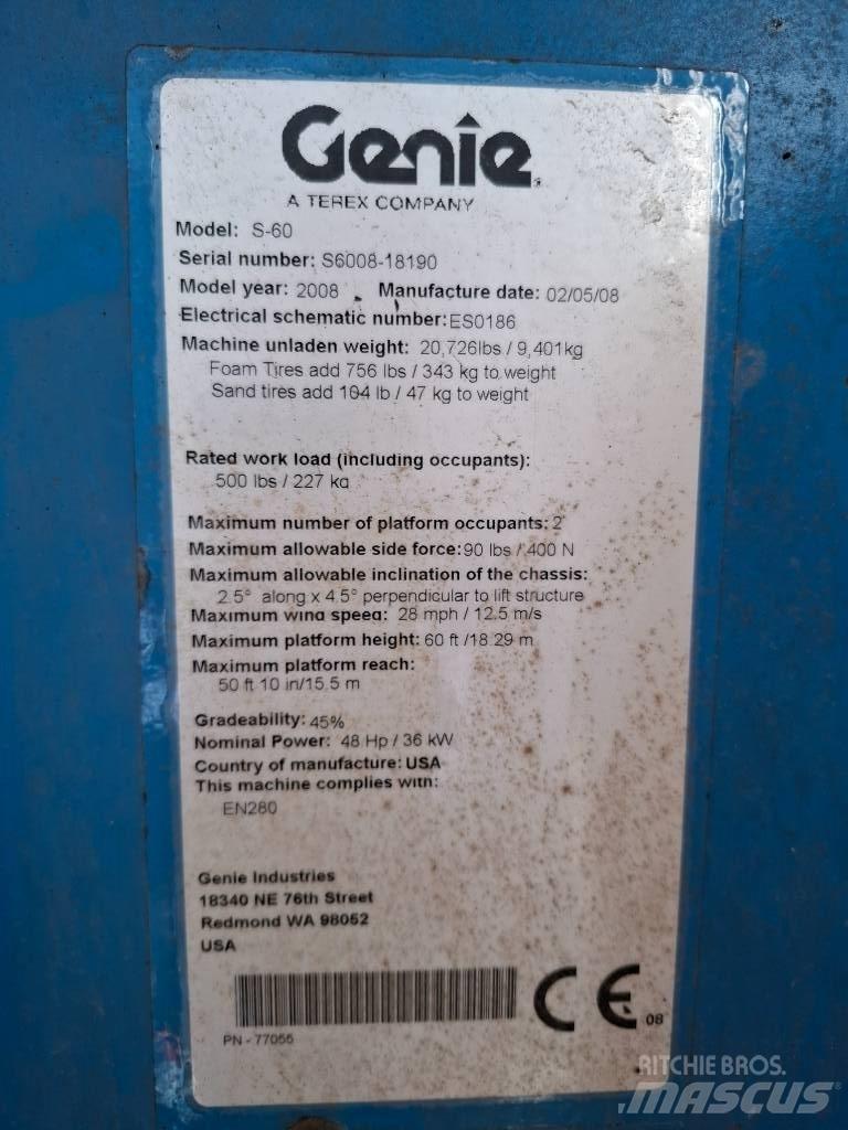 Genie S 60 견인식 전동이동 리프트