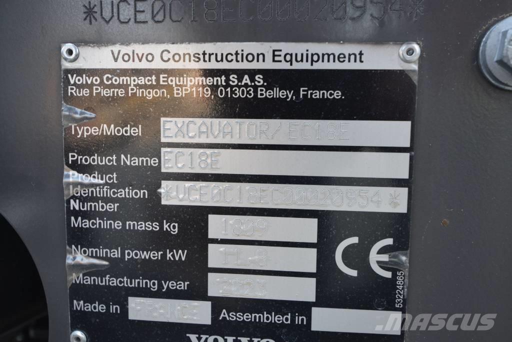 Volvo EC 18 E 소형 굴삭기 7톤 미만