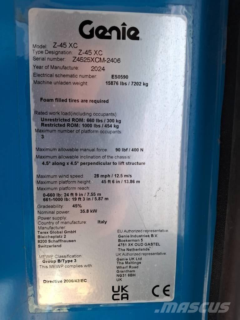 Genie Z45XC 관절형 전동이동 리프트