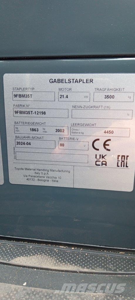 Toyota 9FBM35T 전동 지게차