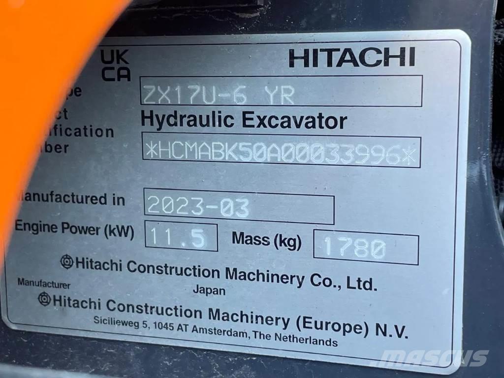 Hitachi ZX17U 소형 굴삭기 7톤 미만
