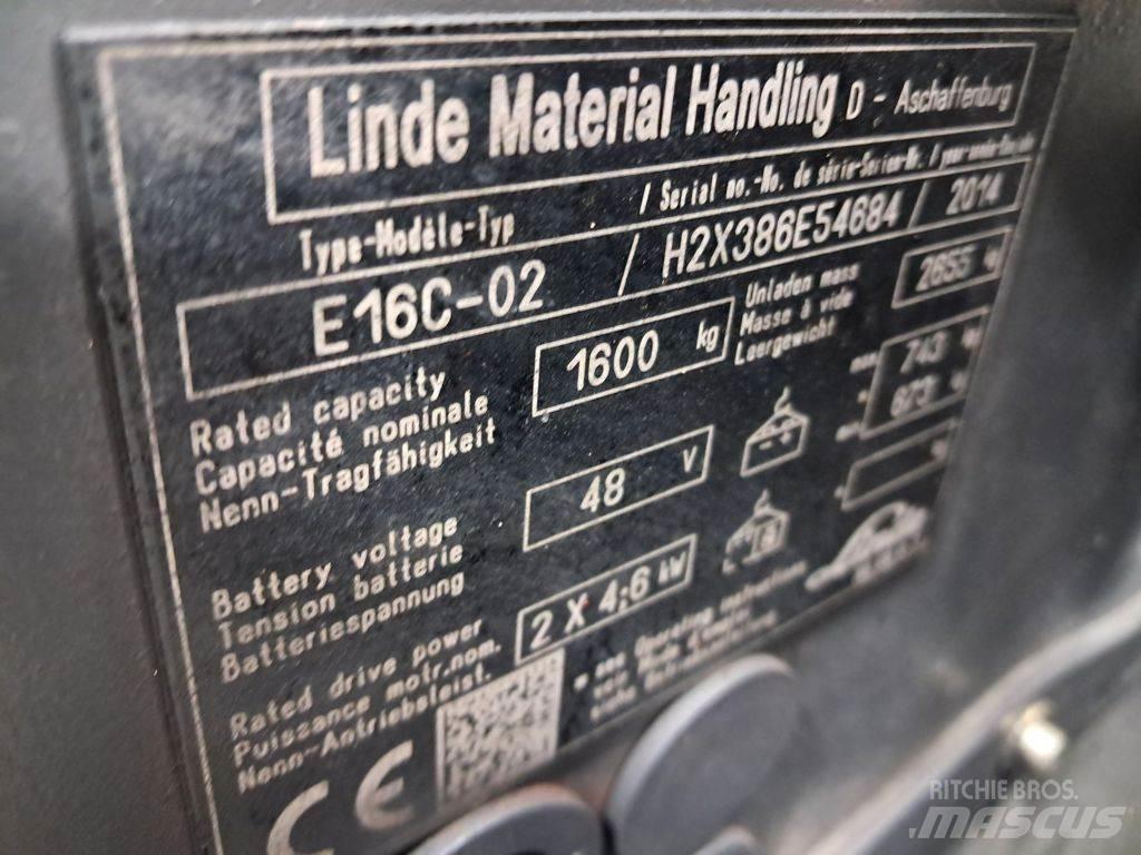 Linde E16C-02 전동 지게차