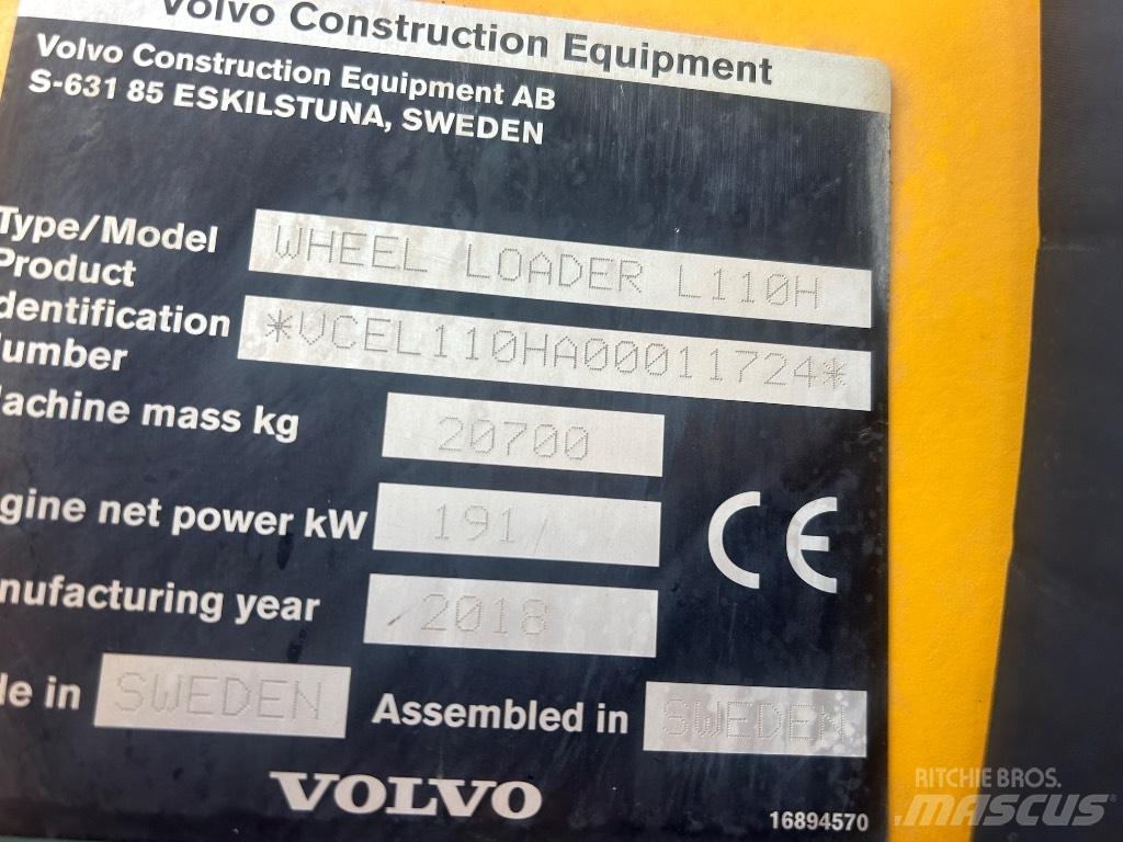 Volvo L110H L/Boom  휠로우더
