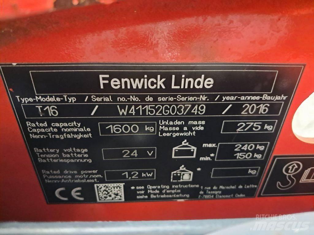 Linde T16 핸드파레트 트럭