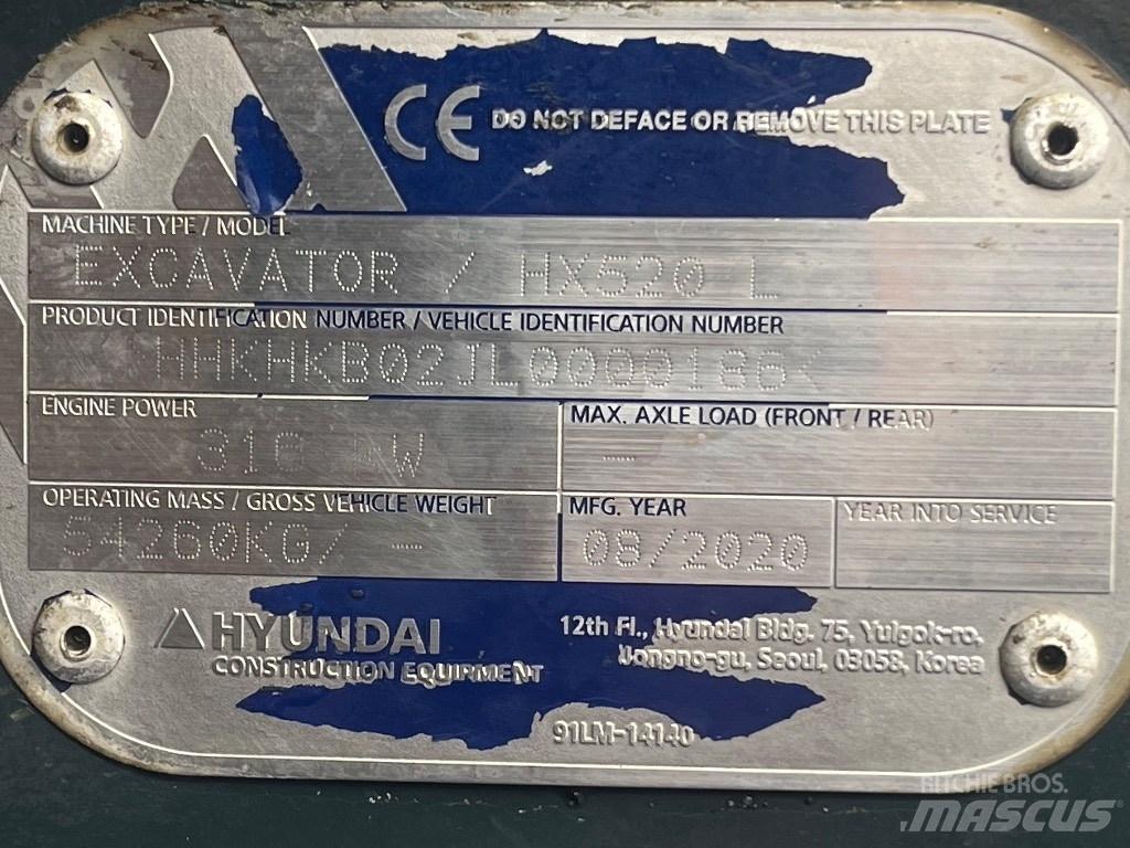 Hyundai HX 520 L 대형 굴삭기 29톤 이상