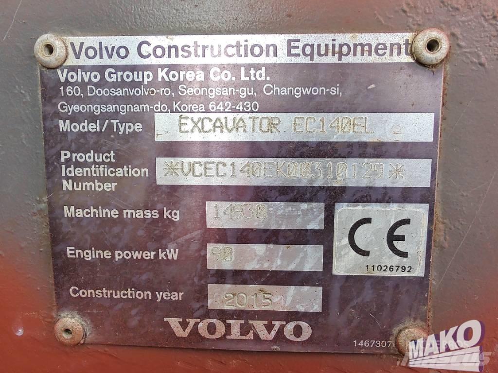 Volvo EC 140 EL 대형 굴삭기 29톤 이상