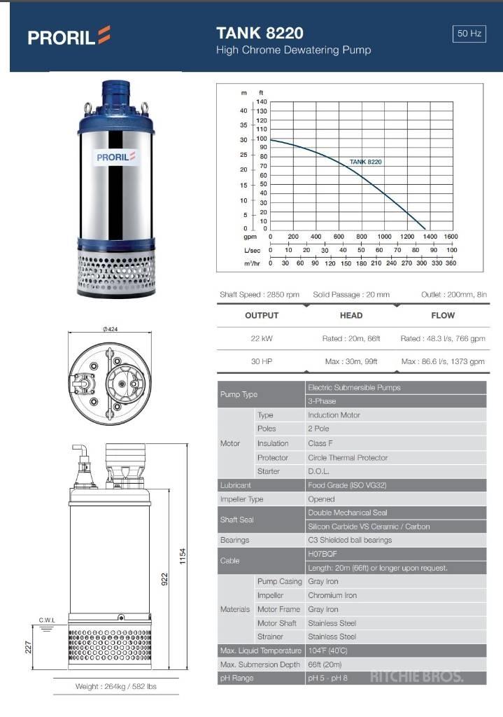  Prolir Tank 8220 폐기물 펌프