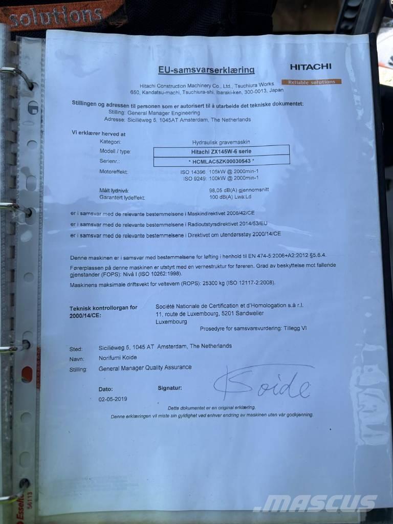 Hitachi ZX 145 W-6  휠 굴삭기