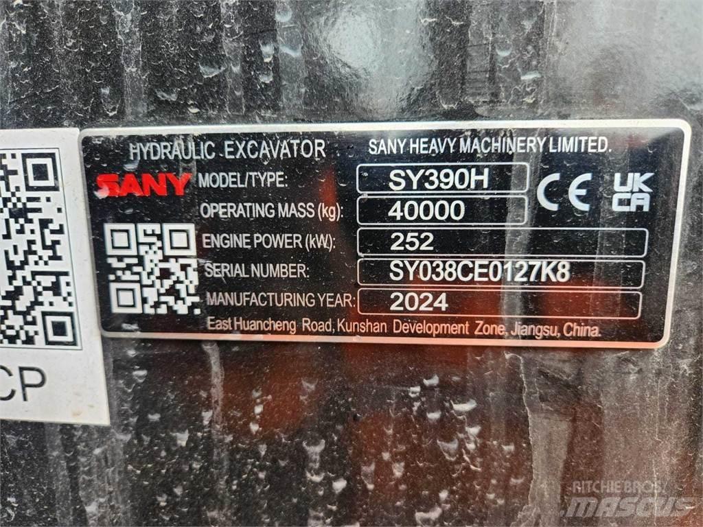 Sany SY390H 대형 굴삭기 29톤 이상
