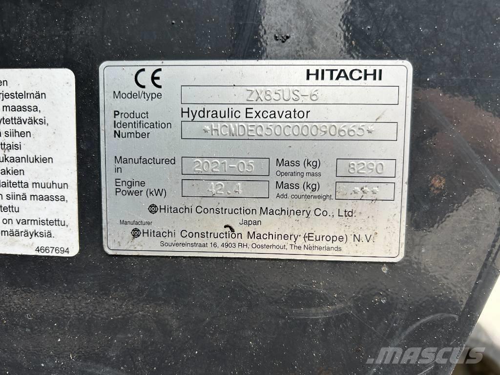 Hitachi ZX85U-6 중형굴삭기 7톤-28톤
