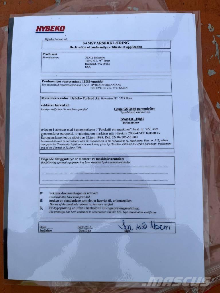 Genie GS 2646 가위형 리프트