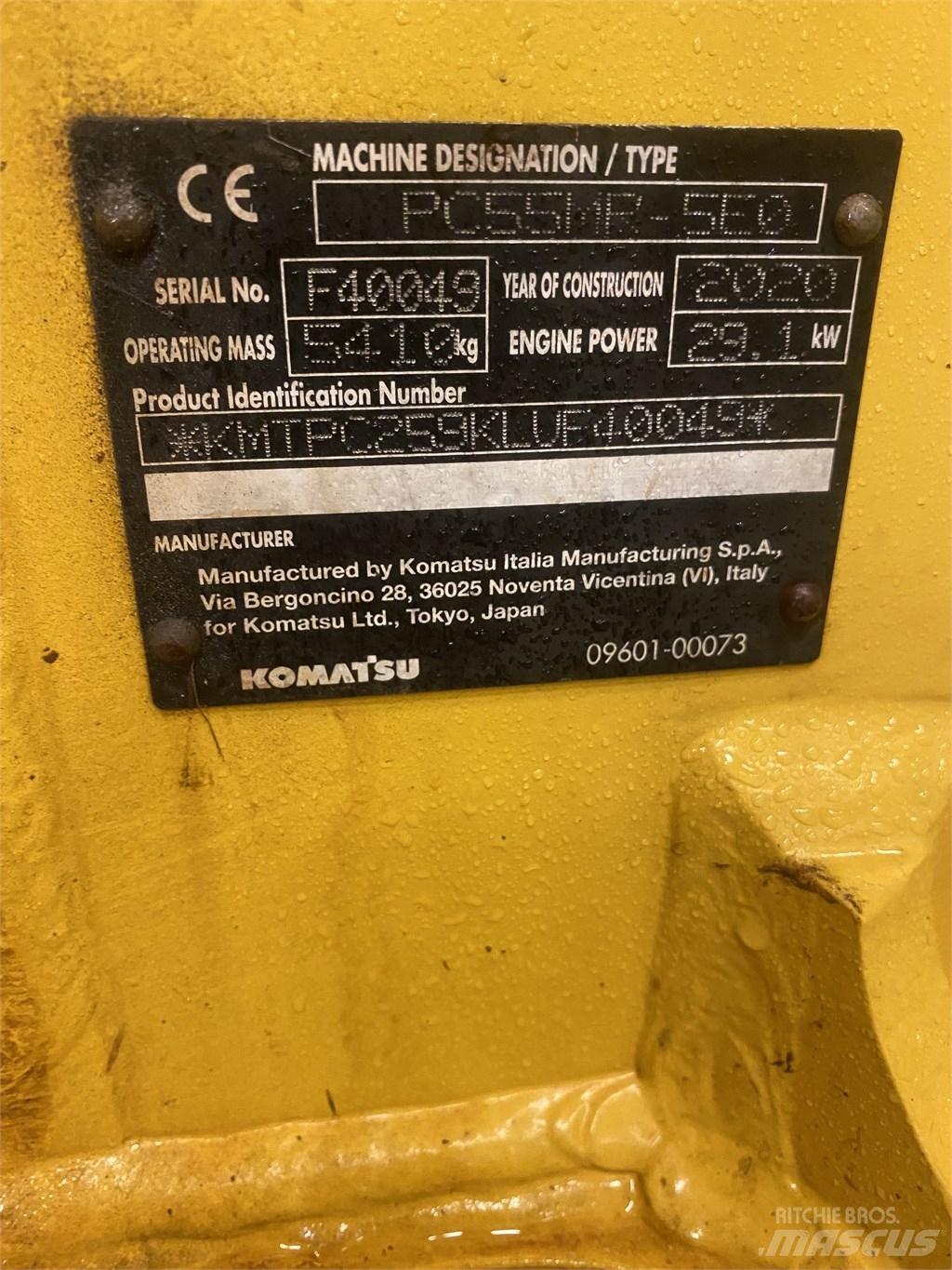 Komatsu PC55MR-5 소형 굴삭기 7톤 미만