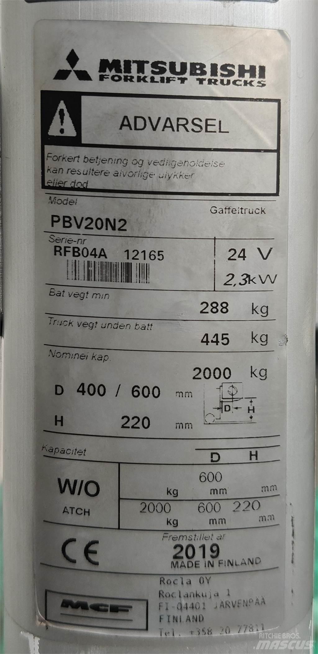 Mitsubishi PBV20N2 그 외 지게차