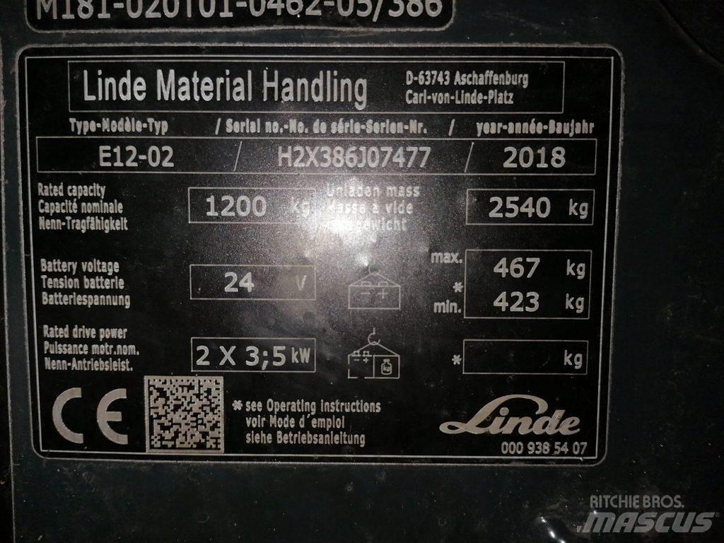 Linde E12-02 전동 지게차