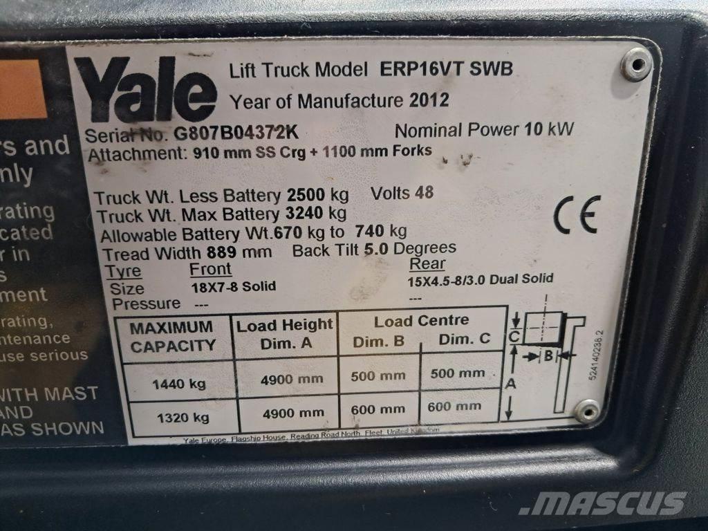 Yale ERP16VT SWB 전동 지게차