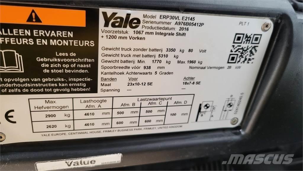 Yale ERP30VL 2016 전동 지게차
