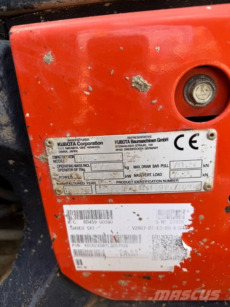 Kubota U 48 소형 굴삭기 7톤 미만