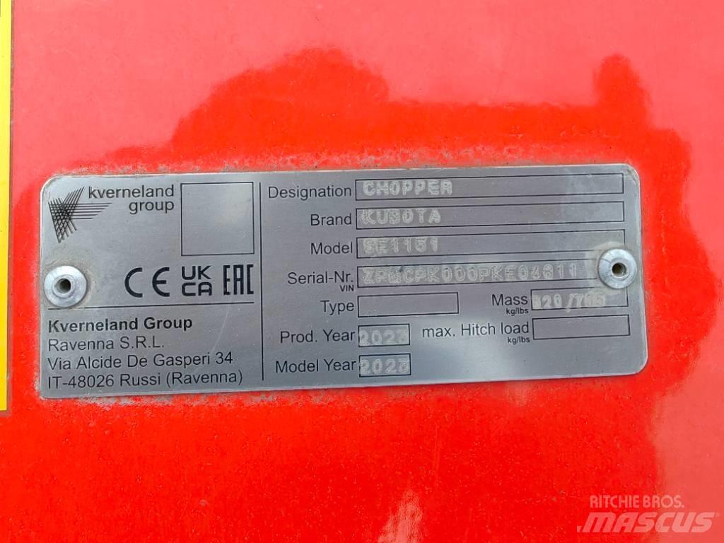 Kubota SE 1151UB 목장 제초기 및 토퍼