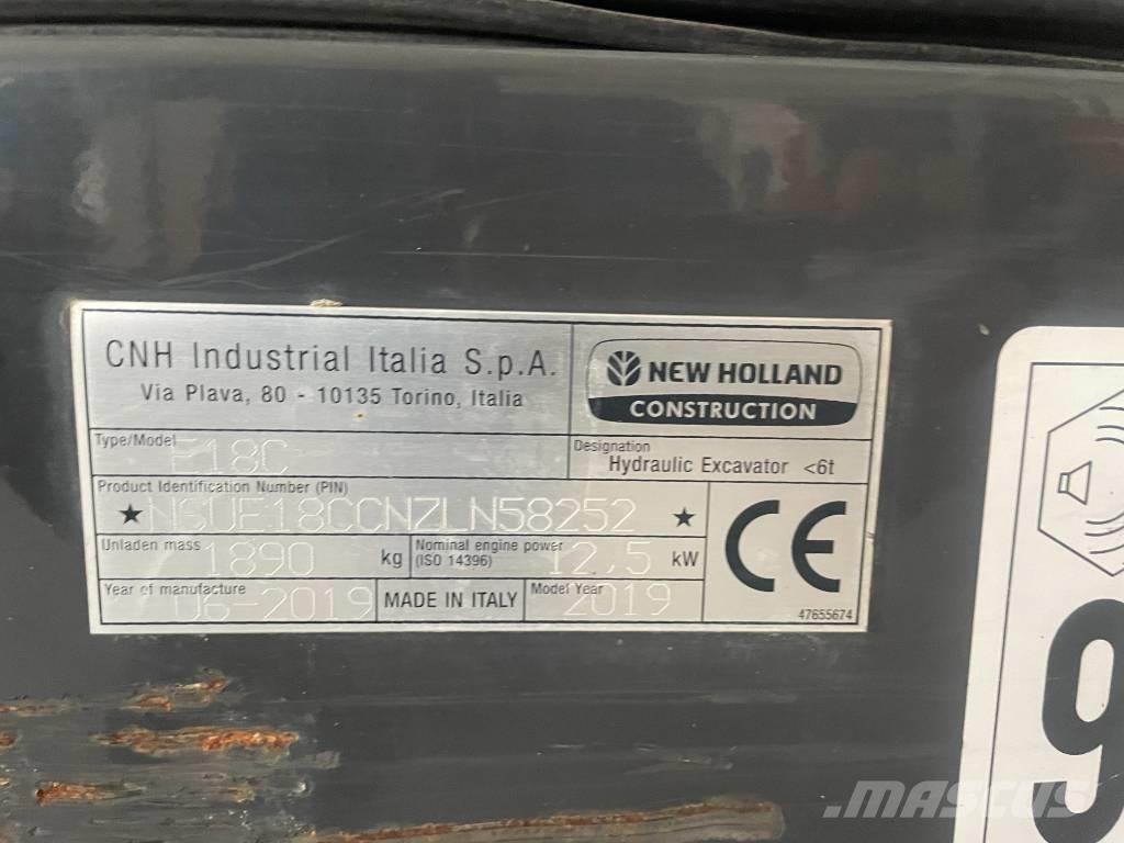 New Holland E 18 C 소형 굴삭기 7톤 미만
