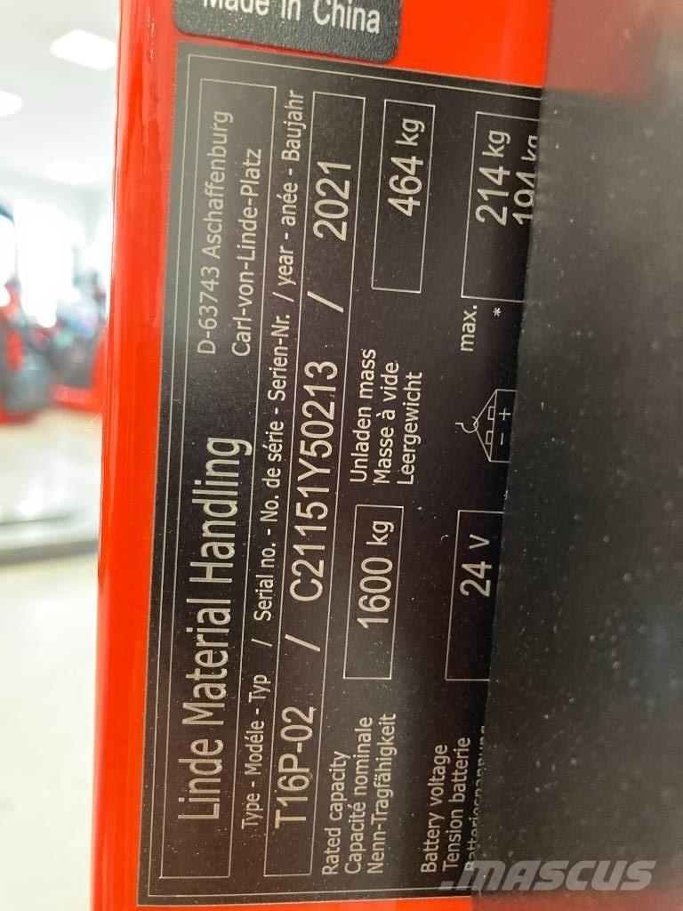 Linde T16P/1151-02 로우 리프터(승강대 포함)