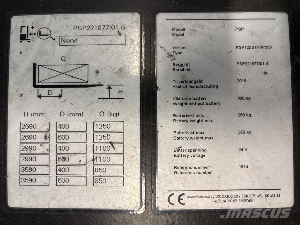 Atlet PSP125 보행식 리치 지게차