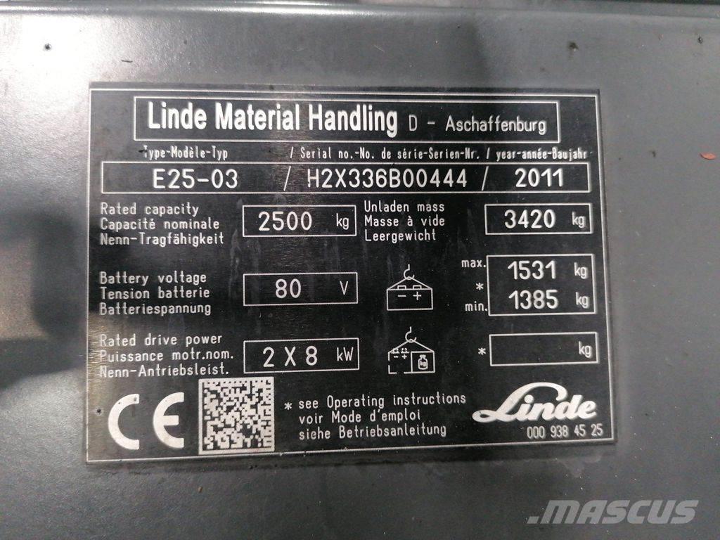 Linde E25-03 전동 지게차