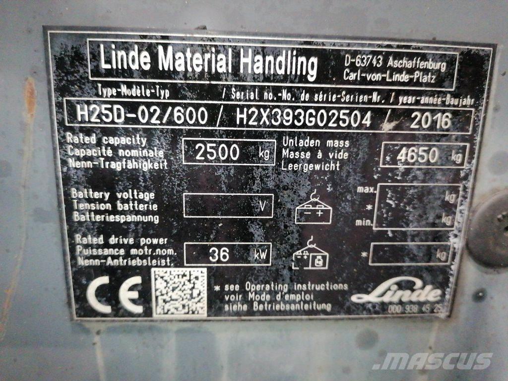 Linde H25D-02/600 LPG 지게차