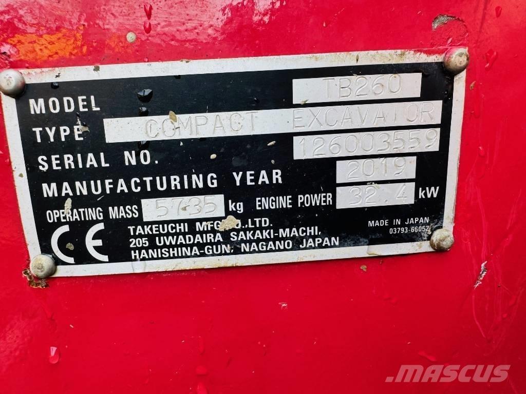 Takeuchi TB 260 소형 굴삭기 7톤 미만