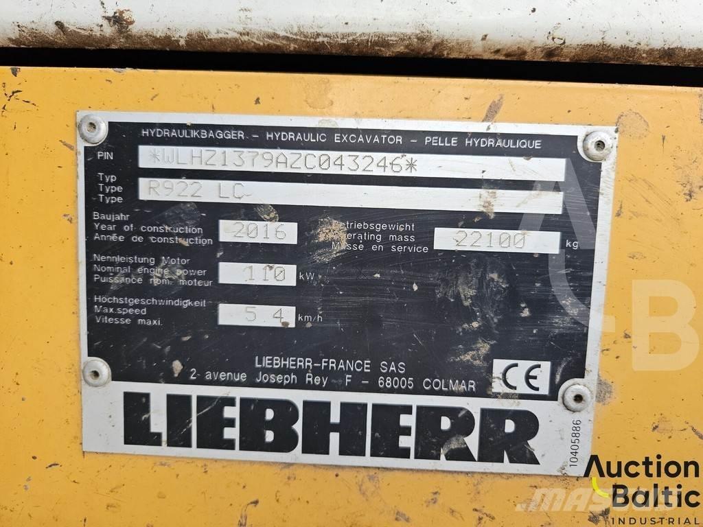 Liebherr R922 LC 대형 굴삭기 29톤 이상