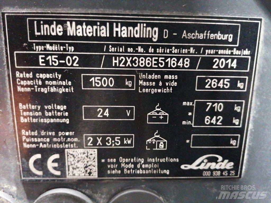 Linde E15-02 전동 지게차