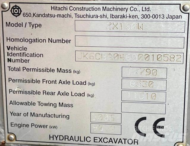 Hitachi ZX 160W  휠 굴삭기