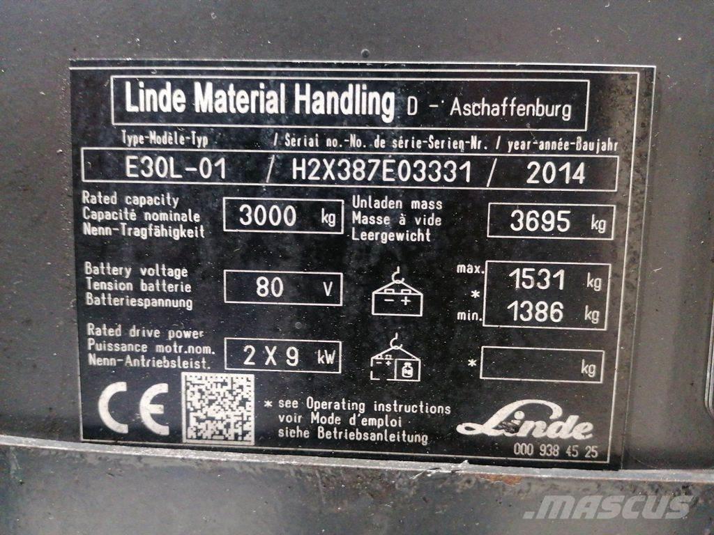 Linde E30L-01 전동 지게차