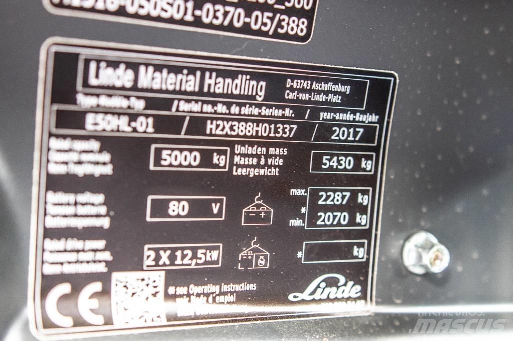 Linde E50HL-01 전동 지게차