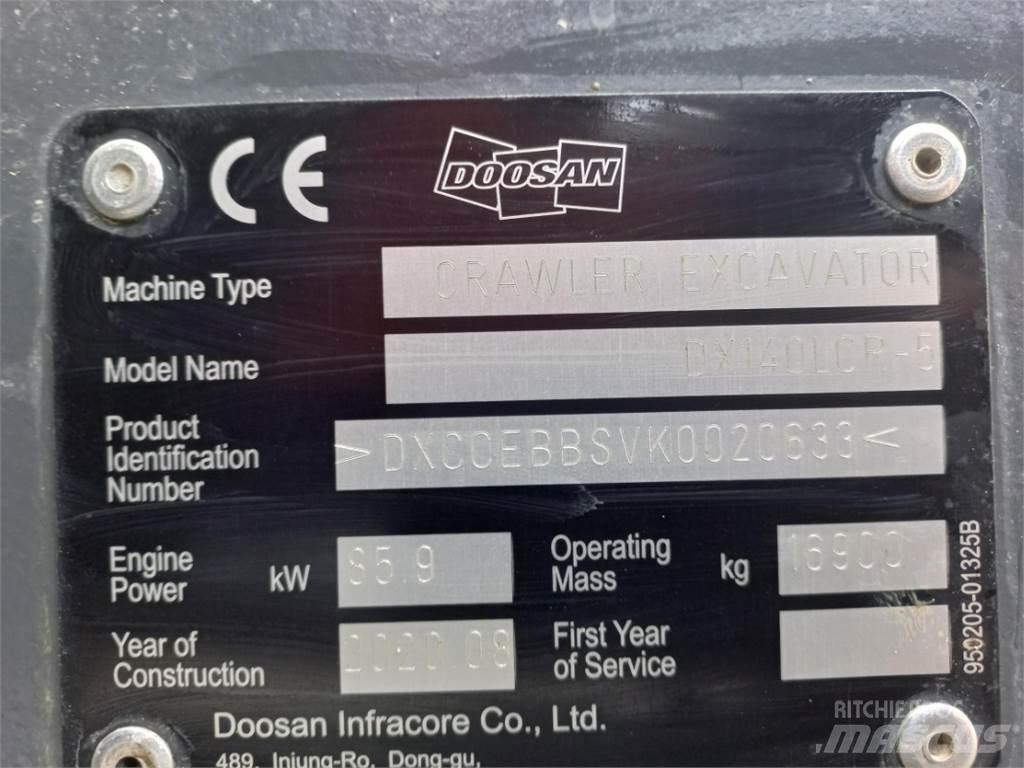 Develon DX140LCR-5 대형 굴삭기 29톤 이상