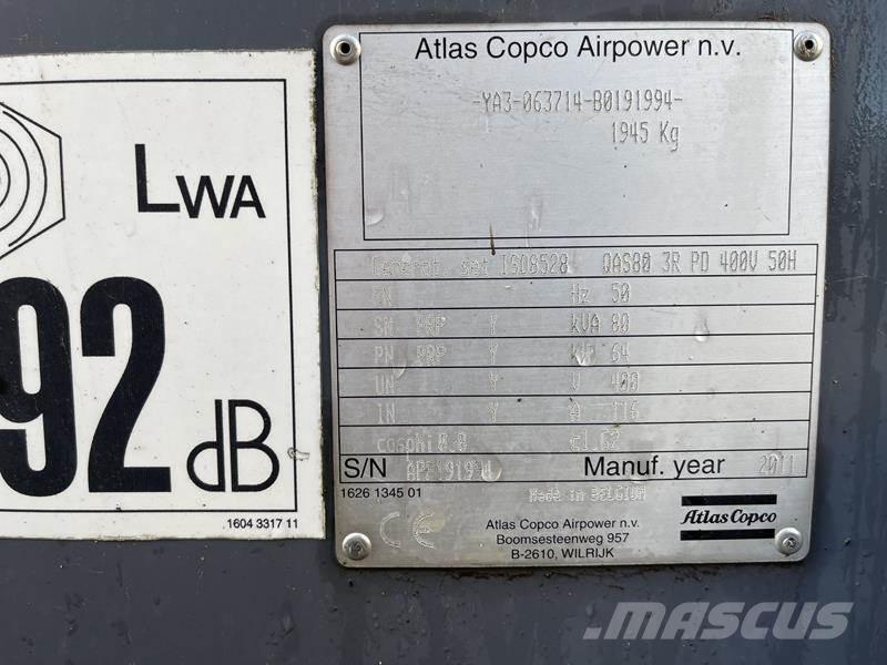 Atlas Copco QAS 80 디젤 발전기