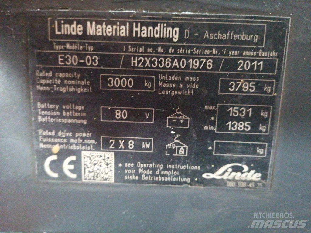 Linde E30-03 전동 지게차