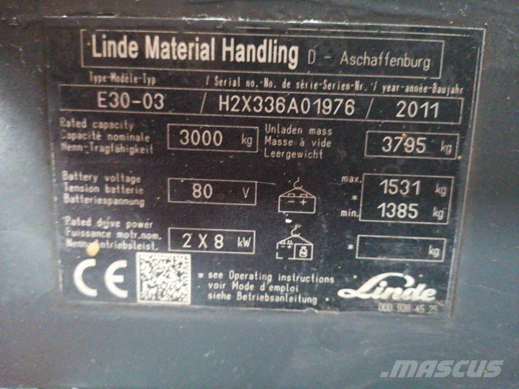 Linde E30-03 전동 지게차
