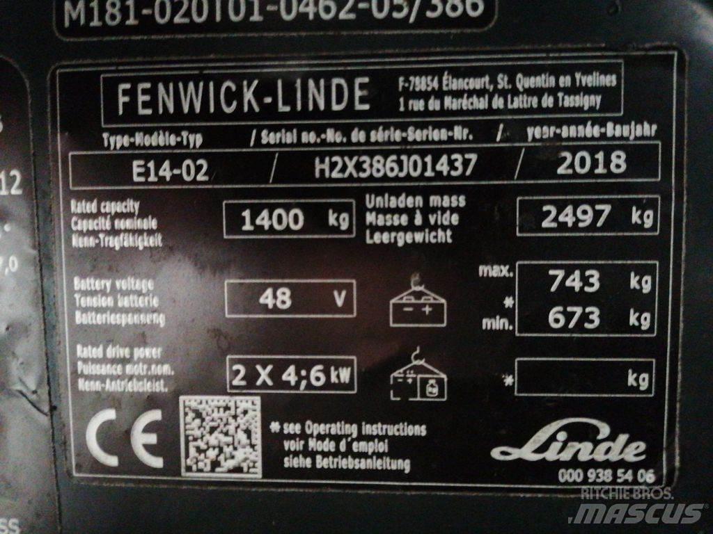 Linde E14-02 전동 지게차