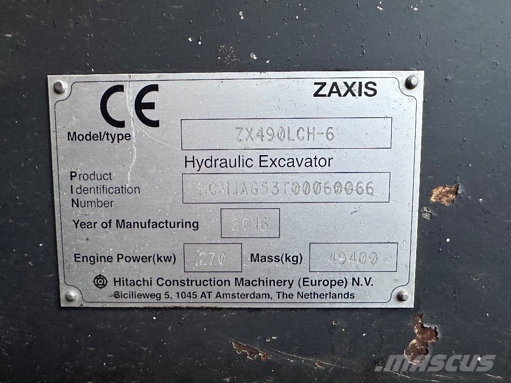 Hitachi ZX 490 LCH 대형 굴삭기 29톤 이상