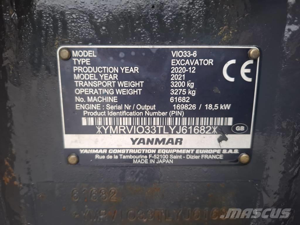 Yanmar Vio 33-6 소형 굴삭기 7톤 미만