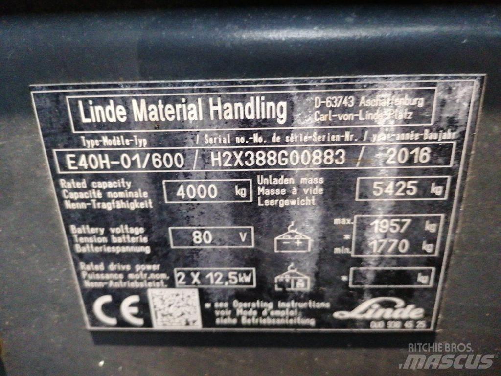 Linde E40H-01/600 전동 지게차