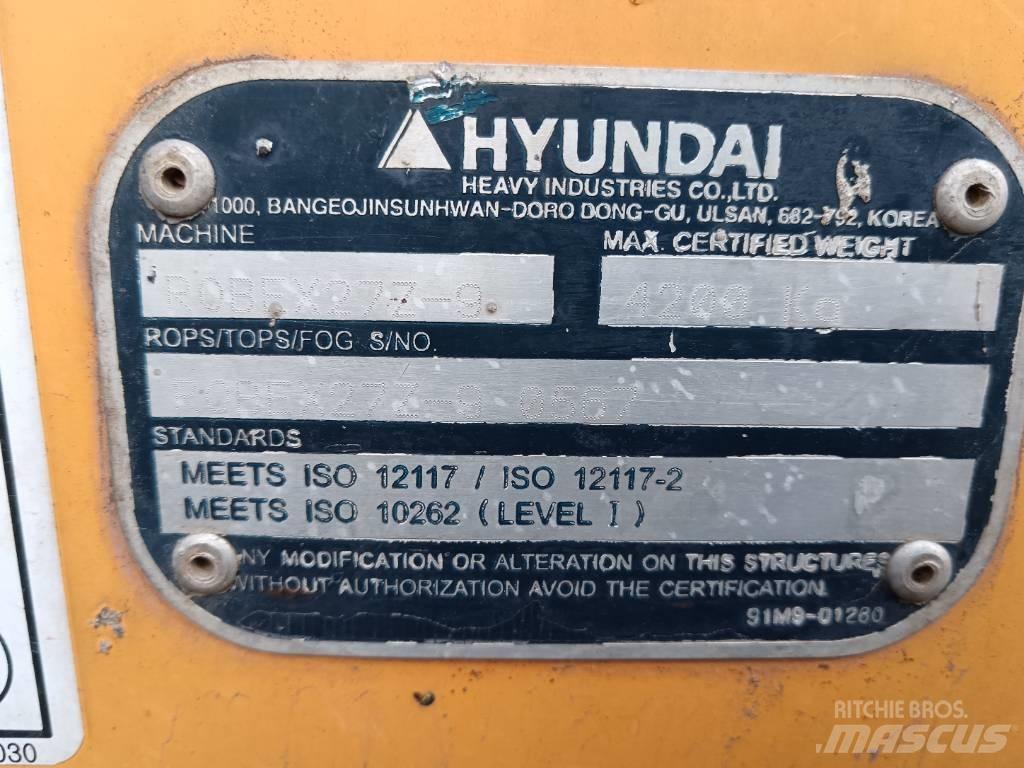 Hyundai Robex 27 Z-9 소형 굴삭기 7톤 미만